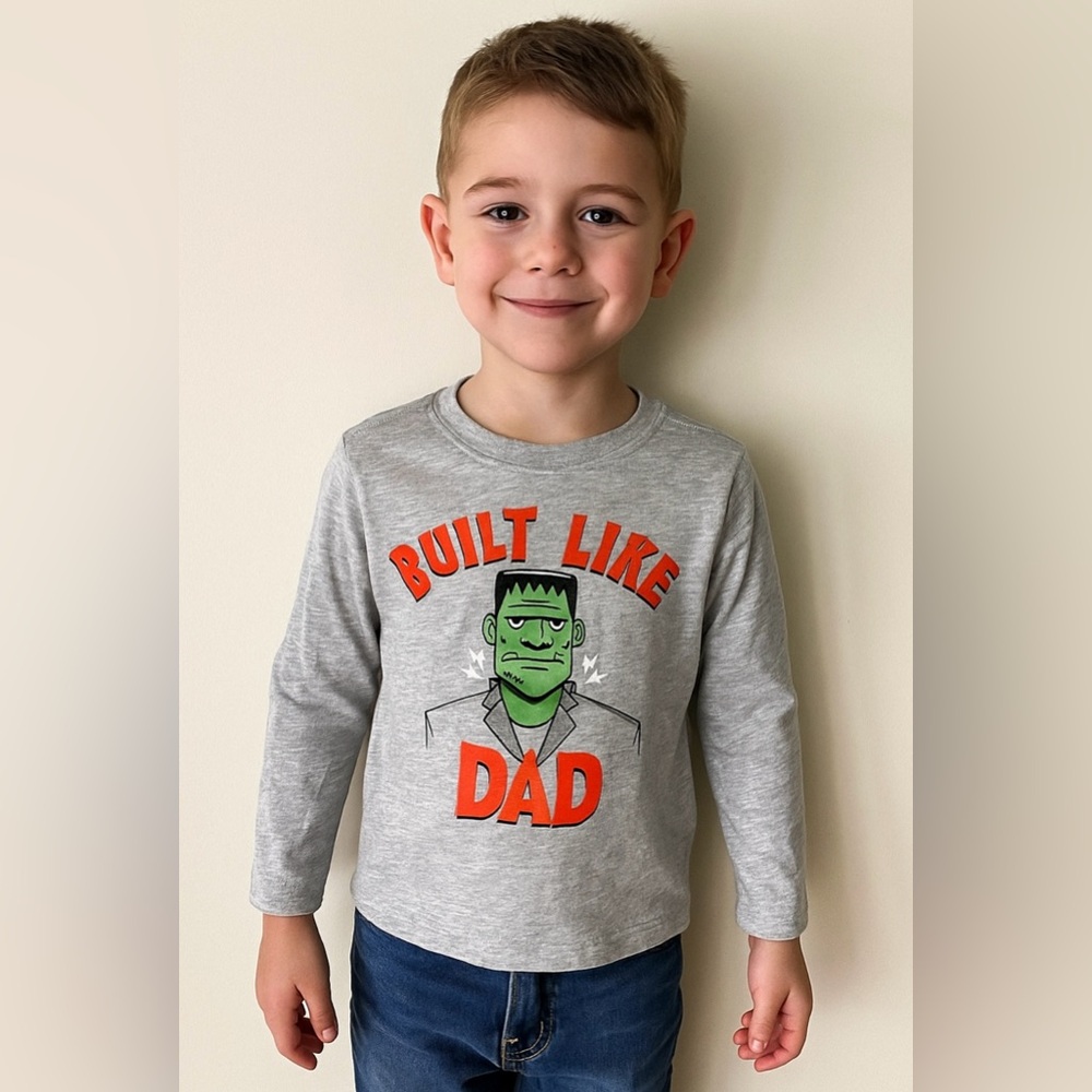 Built like dad toddler boy shirt